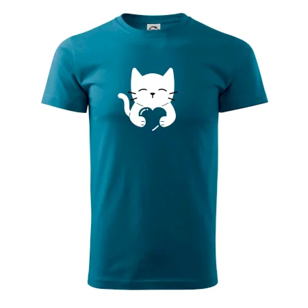 Kočka drží srdce