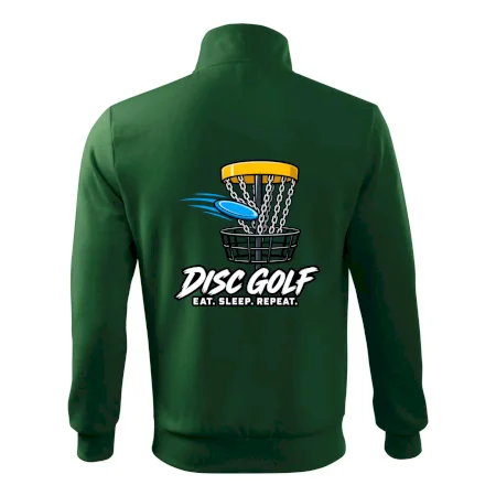 Discgolfový koš s letícím diskem eat sleep repeat
