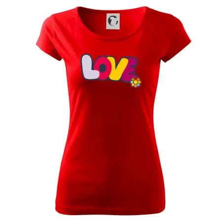 Love nápis s květinou