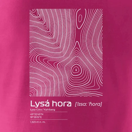 Lysá hora - vrstevnice v obdélníku