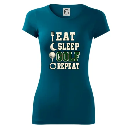 Eat sleep golf repeat typografie