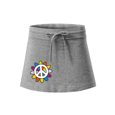 Peace symbol s kreslenou květinou