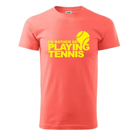 Playing tennis