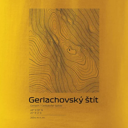 Gerlachovský štít - vrstevnice v obdélníku
