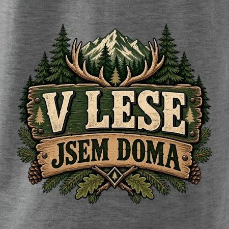 V lese jsem doma myslivecký lesní znak