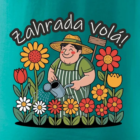 Zahrada volá - zahradník a slunečnice