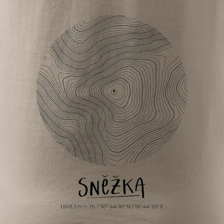 Sněžka - vrstevnice v kruhu