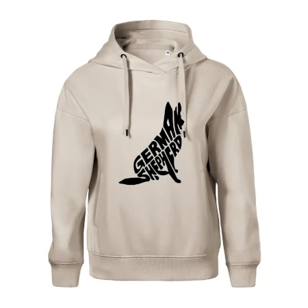 Německý ovčák sedící napis