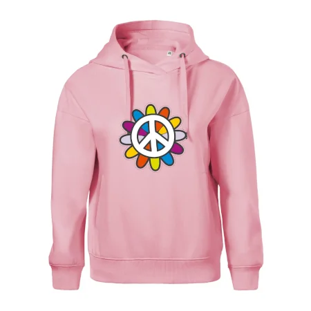 Peace symbol s kreslenou květinou