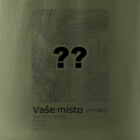Vaše místo - vrstevnice v obdélníku