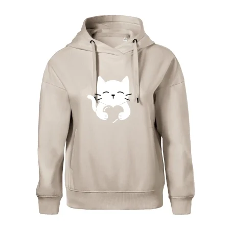 Kočka drží srdce