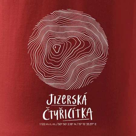 Jizerská čtyřicítka - vrstevnice v kruhu