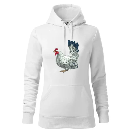 Slepice kreslená bílá