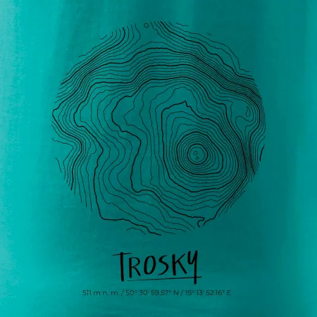 Trosky - vrstevnice v kruhu