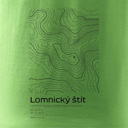Lomnický štít - vrstevnice v obdélníku