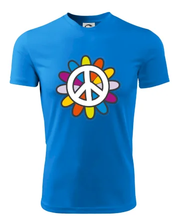 Peace symbol s kreslenou květinou