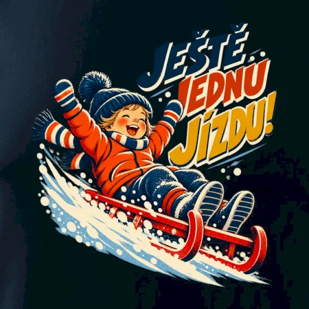 Rodinná vánoční trička - Ještě jednu jízdu dítě sáňkování