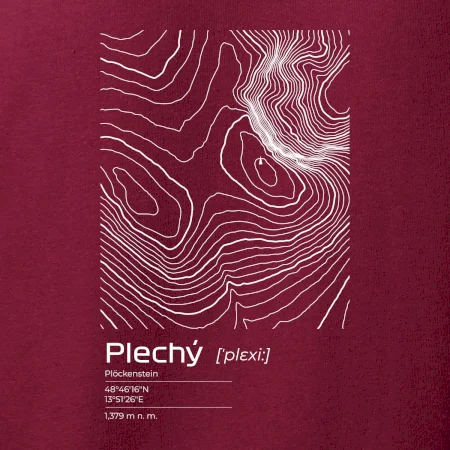 Plechý - vrstevnice v obdélníku