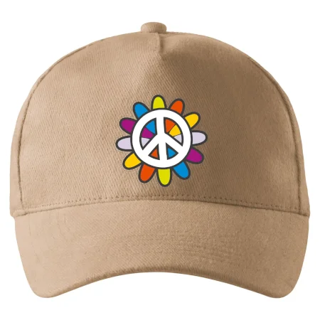 Peace symbol s kreslenou květinou