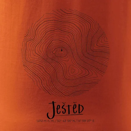 Ještěd - vrstevnice v kruhu