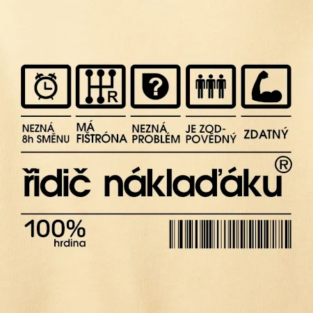 Čárový kód řidič náklaďáku