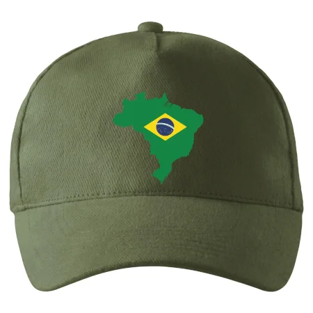 Brazílie vlajka v mapě