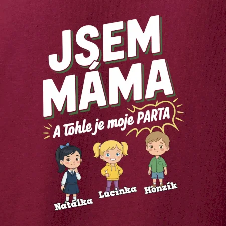 Jsem máma a tohle je moje parta  (obrázky a jména dětí)