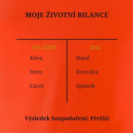 Moje životní bilance má dáti dal