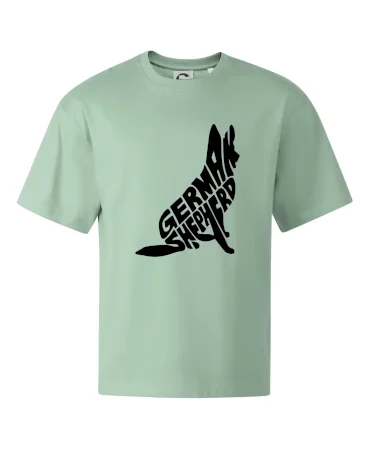 Německý ovčák sedící napis