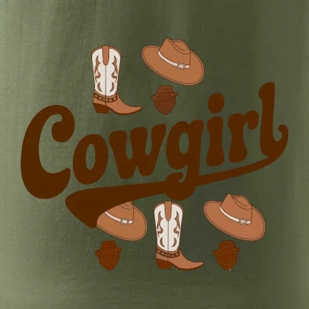 Cowgirl nápis a oblečení