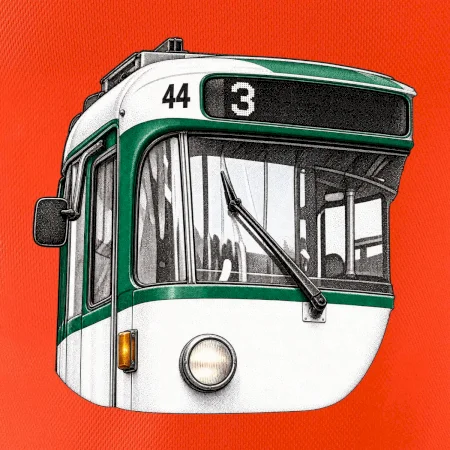 Detail čela T3R SLF tečkovaná perokresba