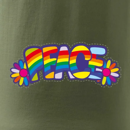Peace nápis duhový