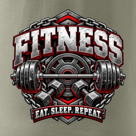 Fitness činka a závaží eat sleep repeat