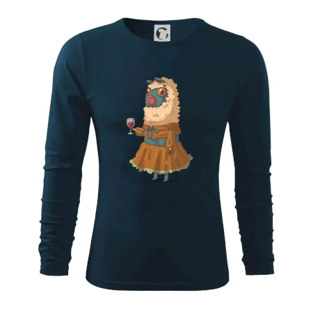Alpaka s vínem žena