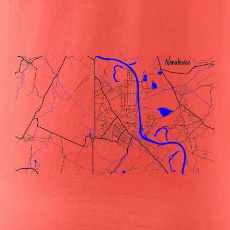 Neratovice - Mapa s vodními toky