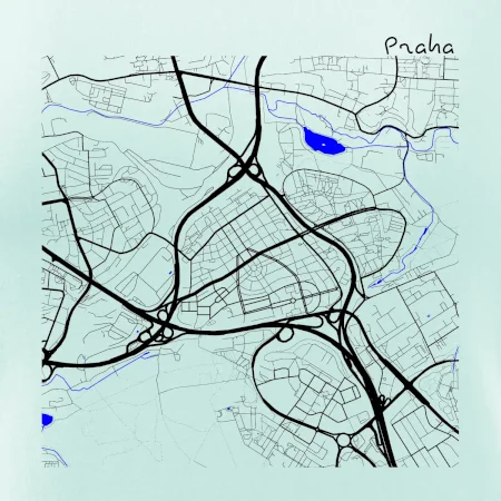Praha - 14100 mapa s vodními toky