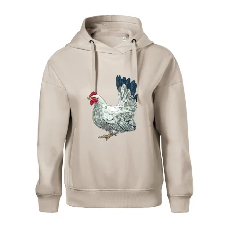 Slepice kreslená bílá