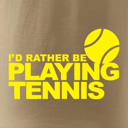 Playing tennis
