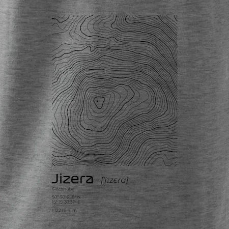 Jizera - vrstevnice v obdélníku
