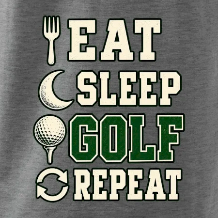Eat sleep golf repeat typografie