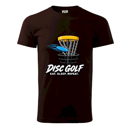 Discgolfový koš s letícím diskem eat sleep repeat