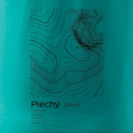 Plechý - vrstevnice v obdélníku
