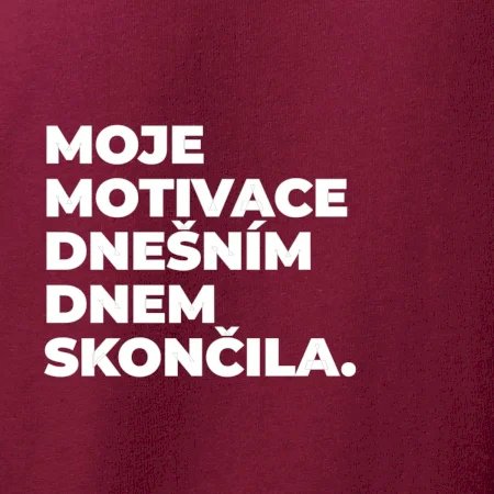 MOJE MOTIVACE DNEŠNÍM DNEM SKONČILA.