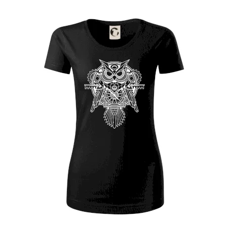 Steampunk sova černobílá