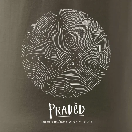 Praděd - vrstevnice v kruhu