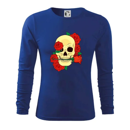 Lebka držící růži