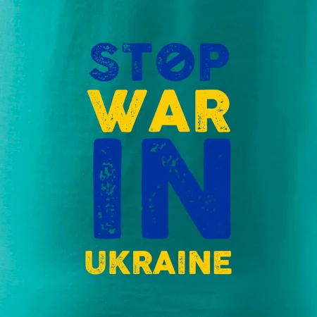 Barevný nápis Stop war in ukraine