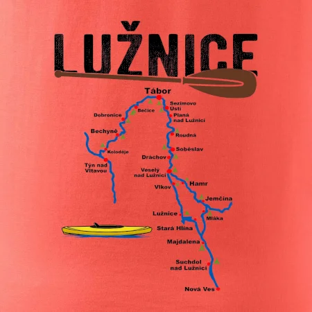 Mapa řeky Lužnice