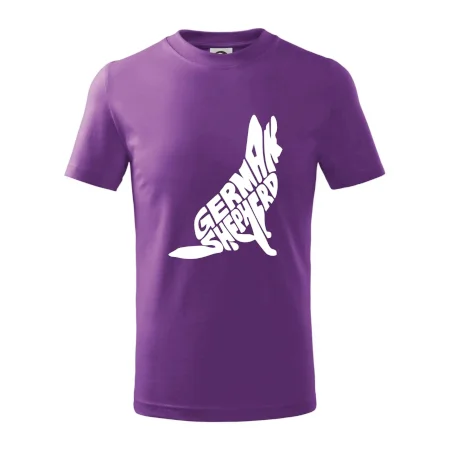 Německý ovčák sedící napis