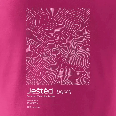 Ještěd - vrstevnice v obdélníku